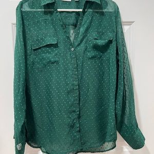 New York & Company Alpine Green Blouse